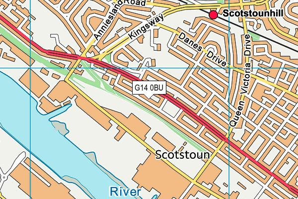 G14 0BU map - OS VectorMap District (Ordnance Survey)