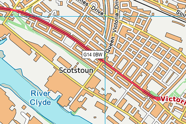 G14 0BW map - OS VectorMap District (Ordnance Survey)