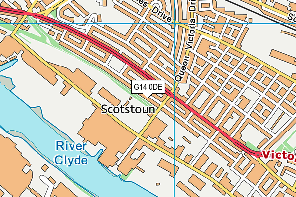 G14 0DE map - OS VectorMap District (Ordnance Survey)