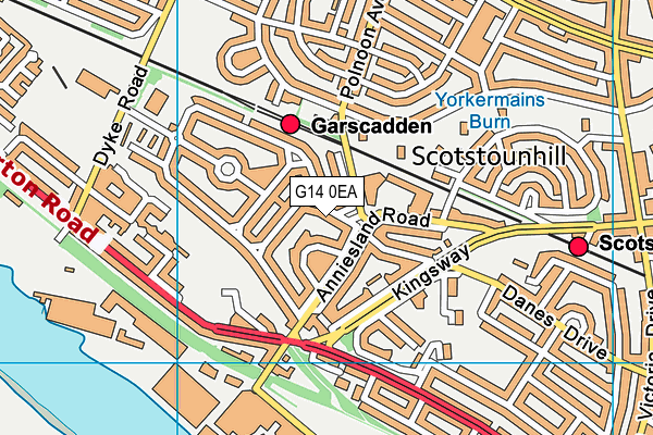 G14 0EA map - OS VectorMap District (Ordnance Survey)