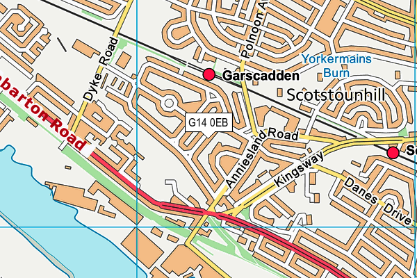 G14 0EB map - OS VectorMap District (Ordnance Survey)