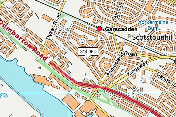 G14 0ED map - OS VectorMap District (Ordnance Survey)