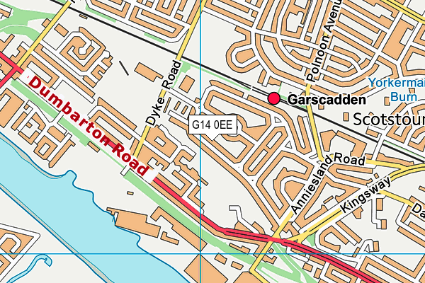 G14 0EE map - OS VectorMap District (Ordnance Survey)