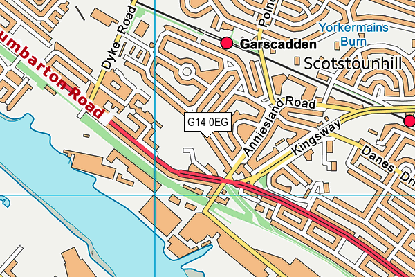 G14 0EG map - OS VectorMap District (Ordnance Survey)