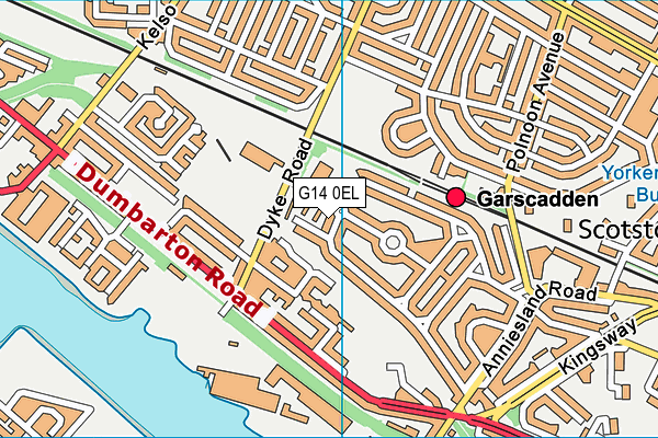 G14 0EL map - OS VectorMap District (Ordnance Survey)
