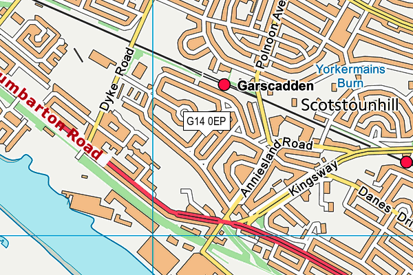 G14 0EP map - OS VectorMap District (Ordnance Survey)