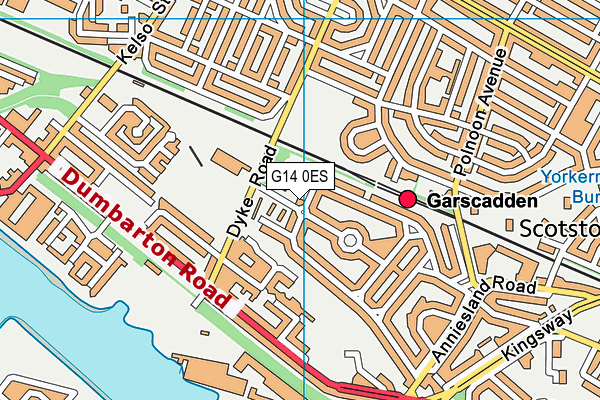 G14 0ES map - OS VectorMap District (Ordnance Survey)