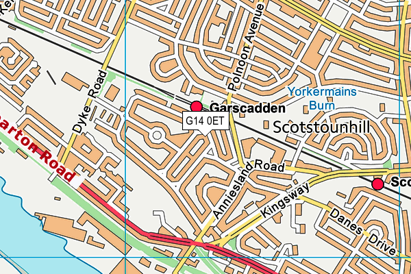 G14 0ET map - OS VectorMap District (Ordnance Survey)