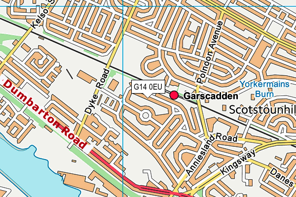 G14 0EU map - OS VectorMap District (Ordnance Survey)