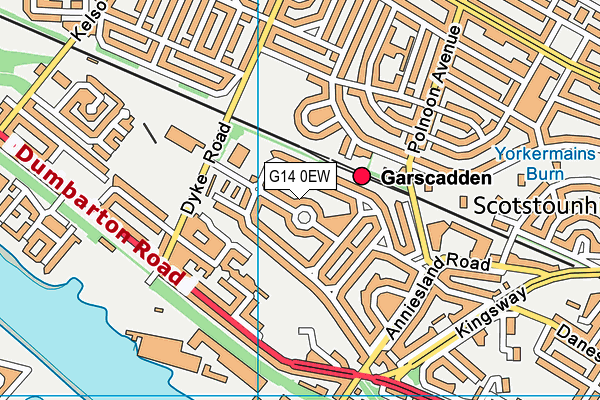 G14 0EW map - OS VectorMap District (Ordnance Survey)