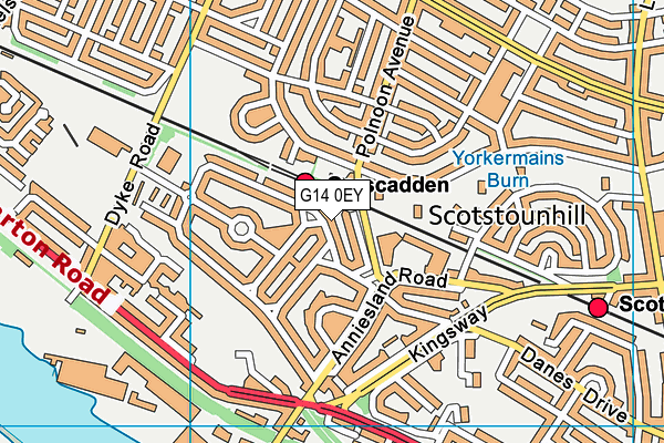 G14 0EY map - OS VectorMap District (Ordnance Survey)