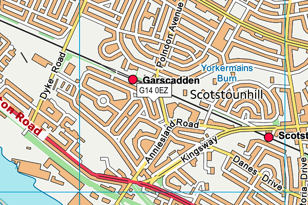 G14 0EZ map - OS VectorMap District (Ordnance Survey)