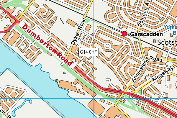 G14 0HF map - OS VectorMap District (Ordnance Survey)