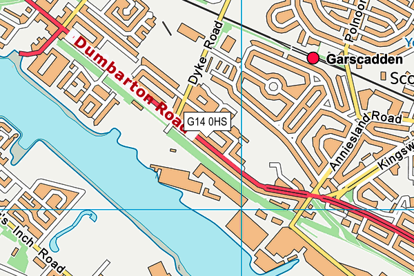 G14 0HS map - OS VectorMap District (Ordnance Survey)