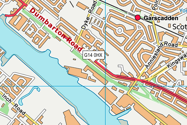 G14 0HX map - OS VectorMap District (Ordnance Survey)