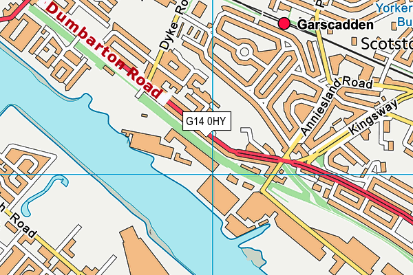 G14 0HY map - OS VectorMap District (Ordnance Survey)