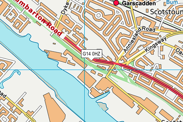 G14 0HZ map - OS VectorMap District (Ordnance Survey)