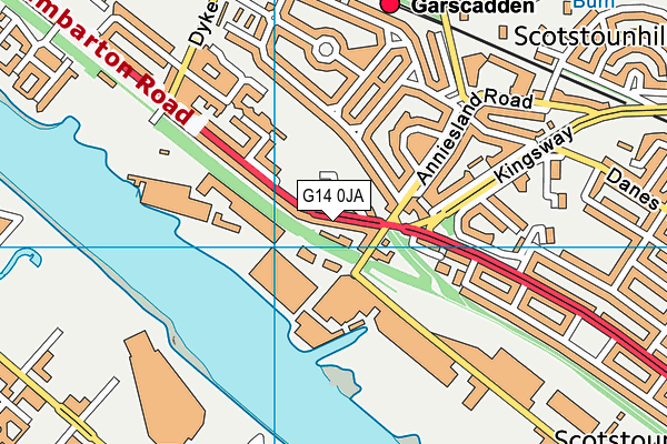 G14 0JA map - OS VectorMap District (Ordnance Survey)