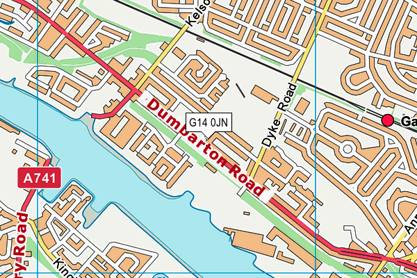 G14 0JN map - OS VectorMap District (Ordnance Survey)