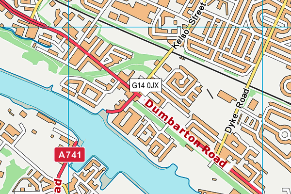 G14 0JX map - OS VectorMap District (Ordnance Survey)