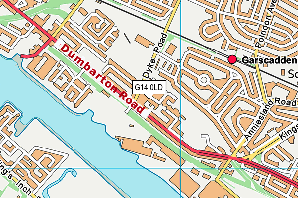 G14 0LD map - OS VectorMap District (Ordnance Survey)