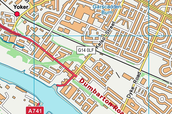 G14 0LF map - OS VectorMap District (Ordnance Survey)