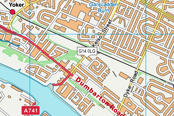 G14 0LG map - OS VectorMap District (Ordnance Survey)