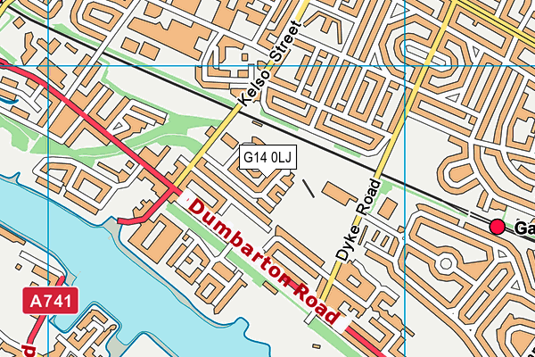 G14 0LJ map - OS VectorMap District (Ordnance Survey)