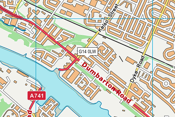 G14 0LW map - OS VectorMap District (Ordnance Survey)