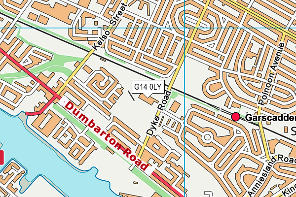 G14 0LY map - OS VectorMap District (Ordnance Survey)