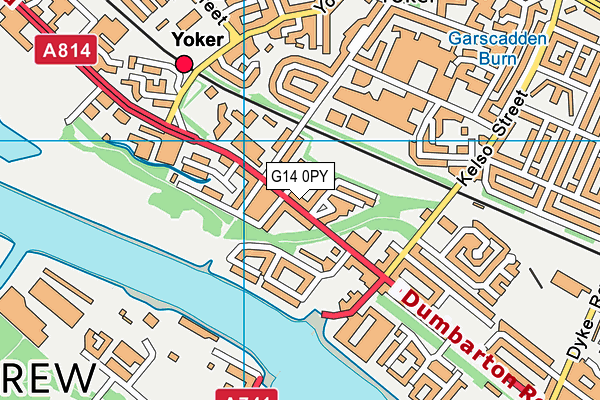 G14 0PY map - OS VectorMap District (Ordnance Survey)