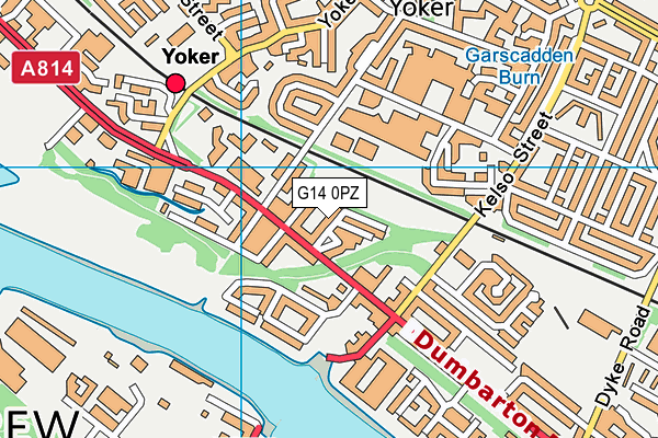 G14 0PZ map - OS VectorMap District (Ordnance Survey)