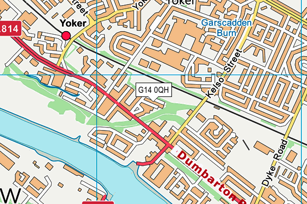 G14 0QH map - OS VectorMap District (Ordnance Survey)