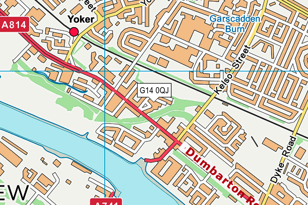 G14 0QJ map - OS VectorMap District (Ordnance Survey)