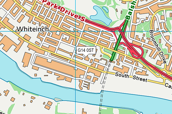 G14 0ST map - OS VectorMap District (Ordnance Survey)