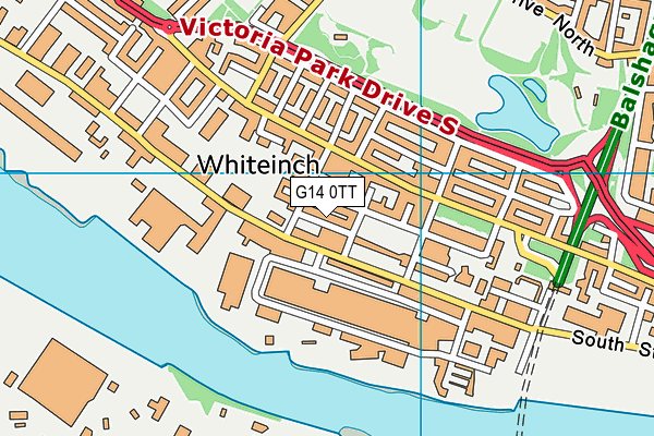 G14 0TT map - OS VectorMap District (Ordnance Survey)