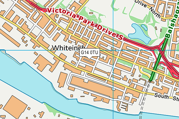 G14 0TU map - OS VectorMap District (Ordnance Survey)
