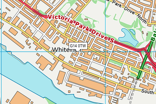 G14 0TW map - OS VectorMap District (Ordnance Survey)