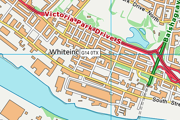G14 0TX map - OS VectorMap District (Ordnance Survey)
