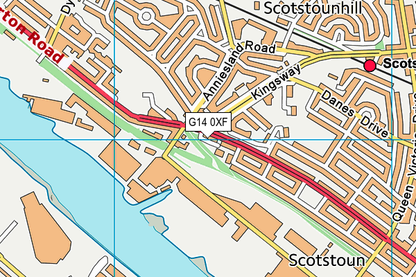 G14 0XF map - OS VectorMap District (Ordnance Survey)