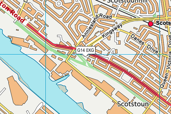 G14 0XG map - OS VectorMap District (Ordnance Survey)