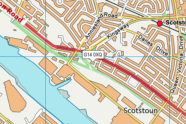 G14 0XQ map - OS VectorMap District (Ordnance Survey)