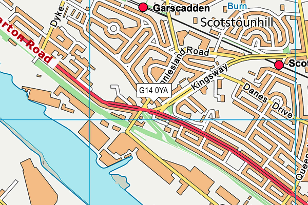 G14 0YA map - OS VectorMap District (Ordnance Survey)