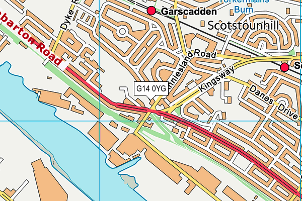 G14 0YG map - OS VectorMap District (Ordnance Survey)