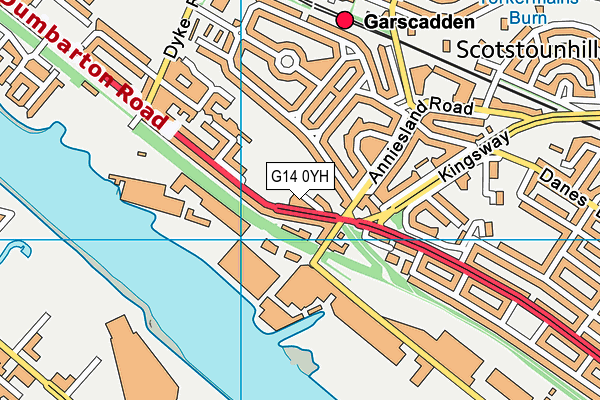 G14 0YH map - OS VectorMap District (Ordnance Survey)