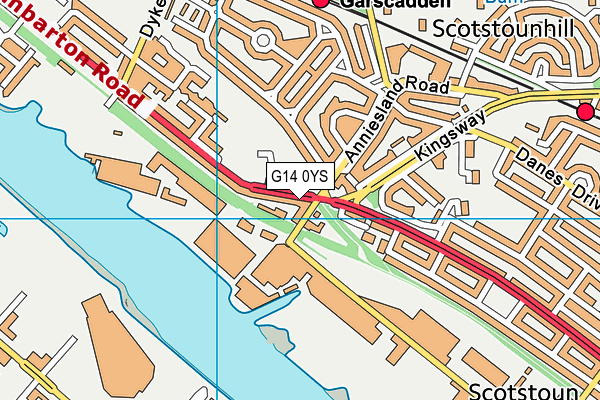 G14 0YS map - OS VectorMap District (Ordnance Survey)