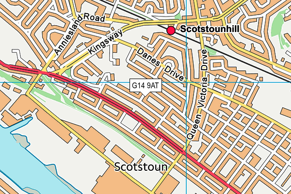 G14 9AT map - OS VectorMap District (Ordnance Survey)