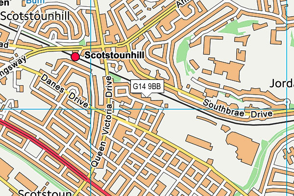 G14 9BB map - OS VectorMap District (Ordnance Survey)