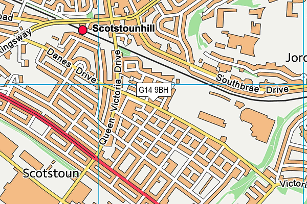 G14 9BH map - OS VectorMap District (Ordnance Survey)