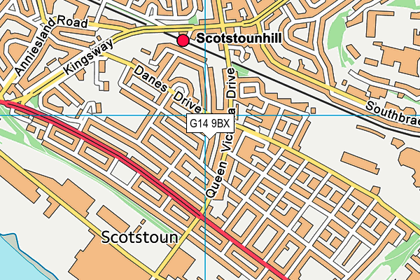 G14 9BX map - OS VectorMap District (Ordnance Survey)